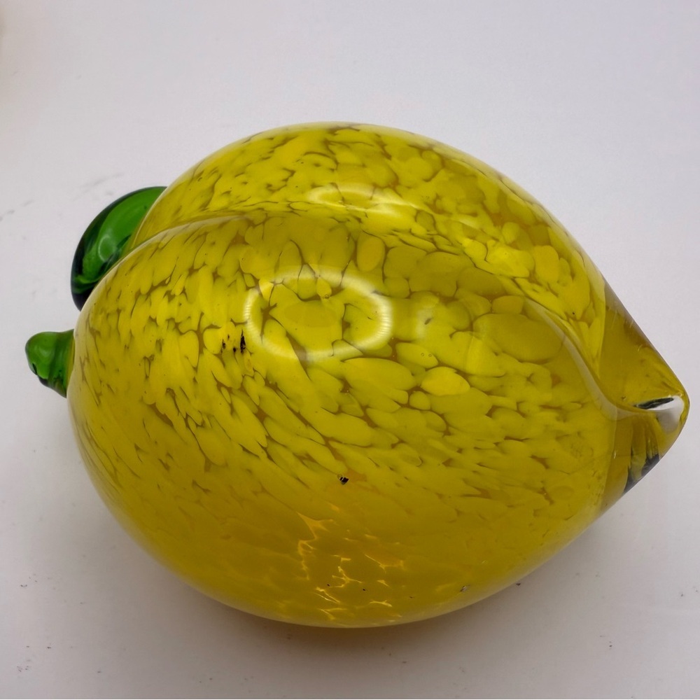 Pair of Yellow Summer Lemon Zest Delight Heavy Glass Paper Weight (2) - Picture 5 of 10